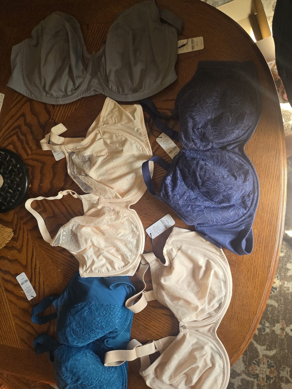 Women’s Convertible Lace & Mesh Underwire Bra - Navy, Teal, Blush, Gray